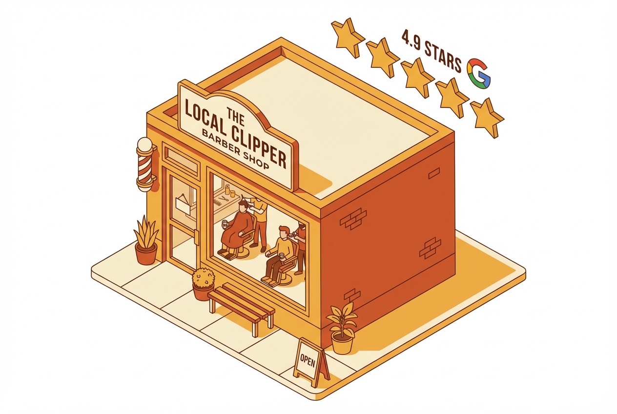 Local business with Google reviews